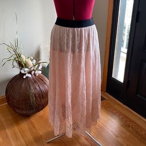 LuLaRoe pink lace dress size M